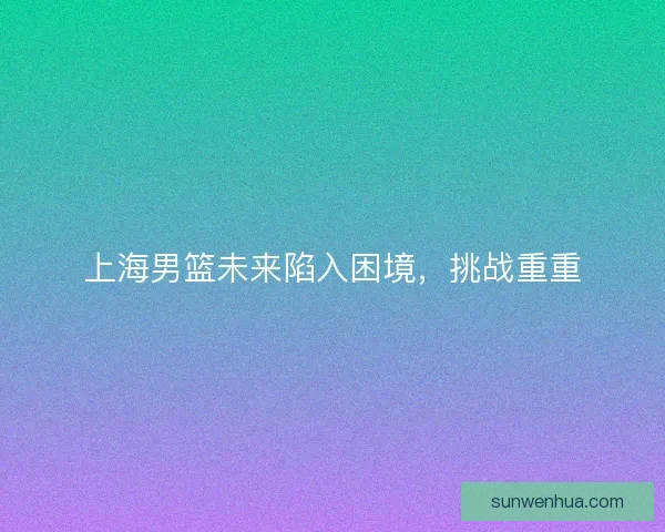 上海男篮未来陷入困境，挑战重重