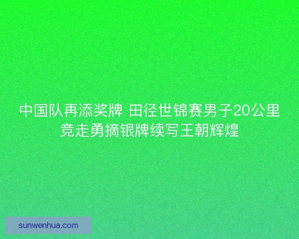 中国队再添奖牌 田径世锦赛男子20公里竞走勇摘银牌续写王朝辉煌